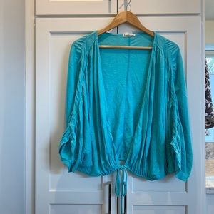 Fresh Laundry turquoise cotton drape cardigan